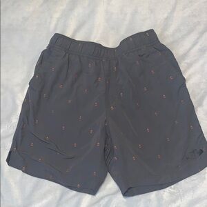 The North Face Charcoal swim Shorts orange campfire print size mens small